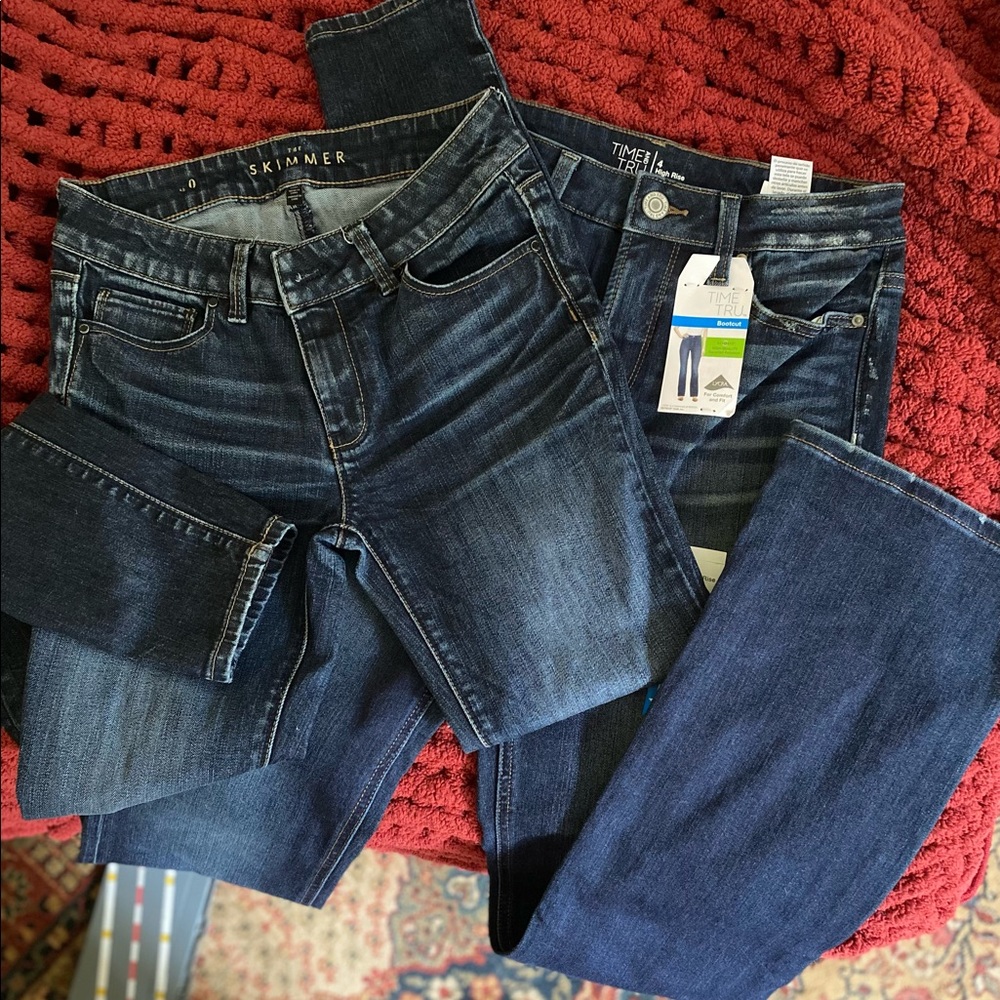2 pairs of jeans.  Time and True and White House Black Market. Size 4